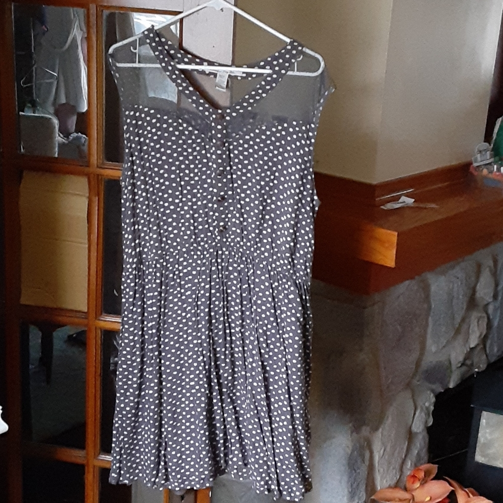 Grey polka dot dress